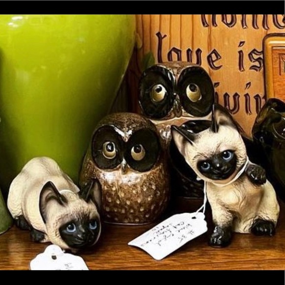 VTG Set of SIAMESE CAT figurines by Harvey Knox made in Japan - Picture 1 of 6
